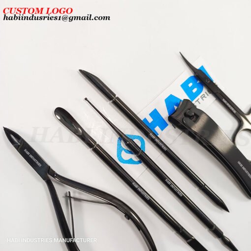 Stainless steel black manicure tools