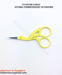 powder color coated Stork embroidery scissors