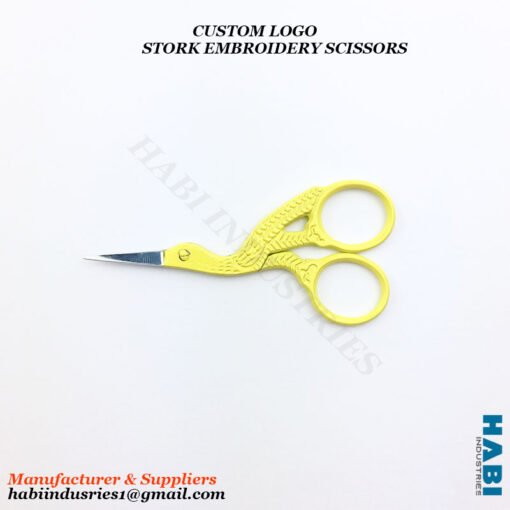 powder color coated Stork embroidery scissors