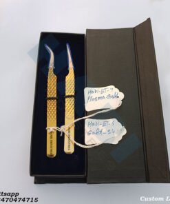 Card Box gold Eyelash tweezers