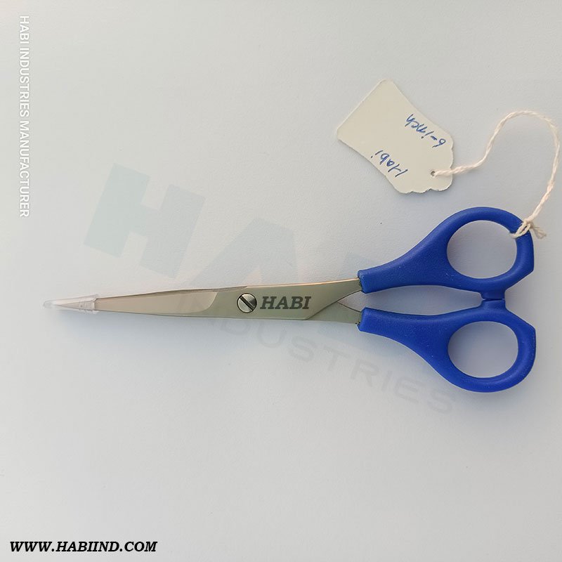 Blue Plastic Handle Barber Scissors Manufacturer professional plastic handle barber scissors