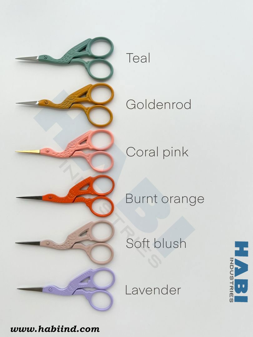 Teal-Lavender-Embroidery-Scissors-Suppliers Lavernder Panton Color Embroidery Scissors Wholesaler