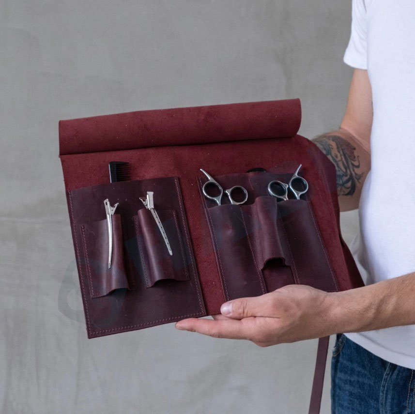 Custom barber Scissors Wholesaler and Suppliers Premium Leather Barber Holster