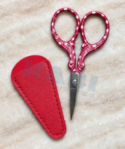 embroidery scissors with leather case for sewing and needlework