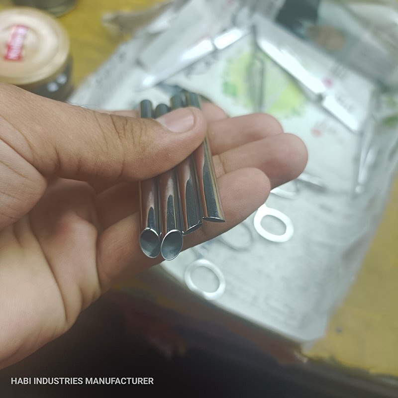 Piercing Needle Receiving Tubes – Habi Industries Stainless steel piercing needle receiving tubes with round and angled openings