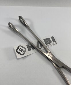 Stainless steel Foerster sponge forceps serrated oval jaws